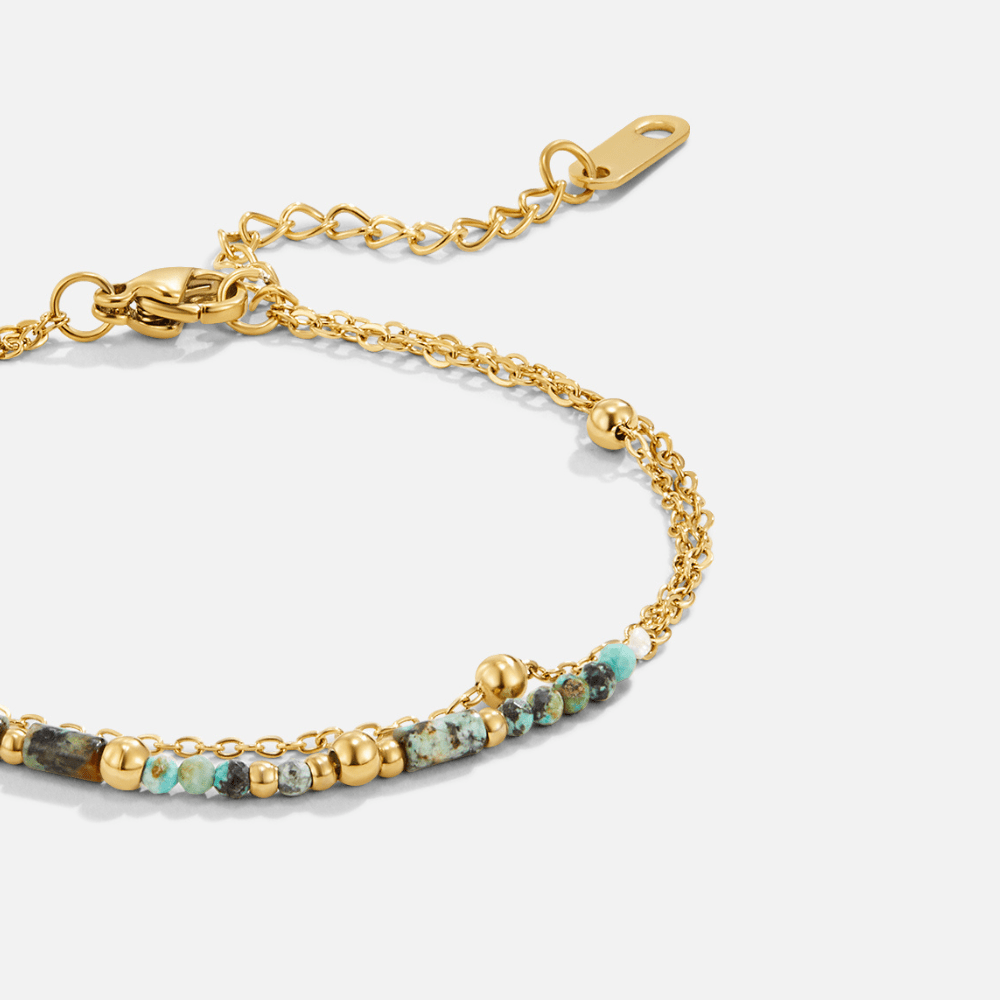 Smooth Stone-Look Bead Multi-Strand Bracelet