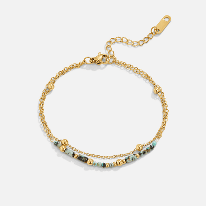 Smooth Stone-Look Bead Multi-Strand Bracelet