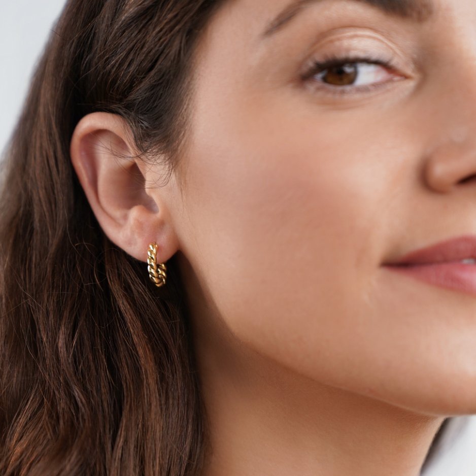 Layla Soft Twist Earrings in Warm Gold-Tone