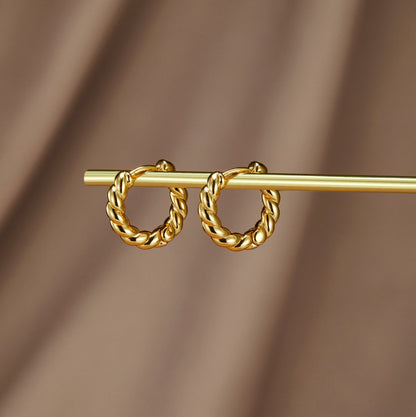 Layla Soft Twist Earrings in Warm Gold-Tone