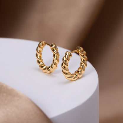 Layla Soft Twist Earrings in Warm Gold-Tone