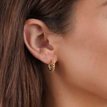 Layla Soft Twist Earrings in Warm Gold-Tone