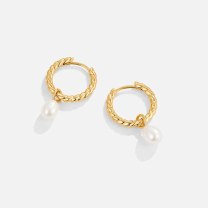 Layla Twist Earrings Finished with a Pearl