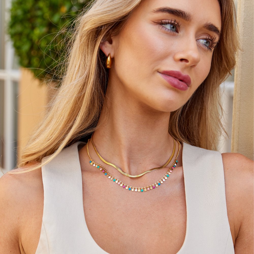 Leila Textured Bead Chain Necklace
