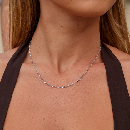 Leila Smooth Silver-Tone Link Necklace
