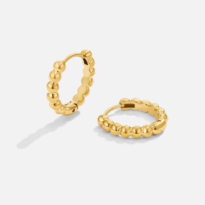 Leona Tiny Bead Gold-Tone Hoop Earrings