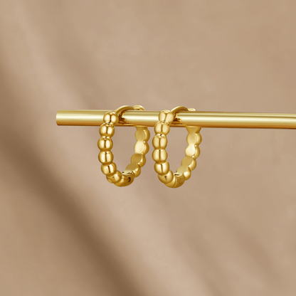 Leona Tiny Bead Gold-Tone Hoop Earrings