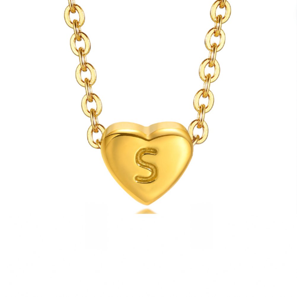 Little Heart and Initial Letter Necklace