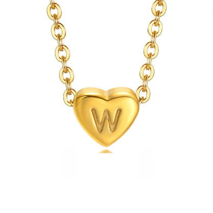 Little Heart and Initial Letter Necklace