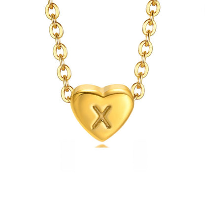 Little Heart and Initial Letter Necklace