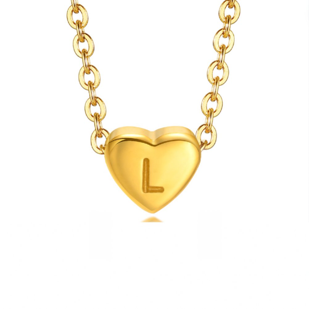 Little Heart and Initial Letter Necklace