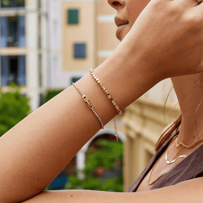 Lexi Small Square Bead Gold-Tone Bracelet