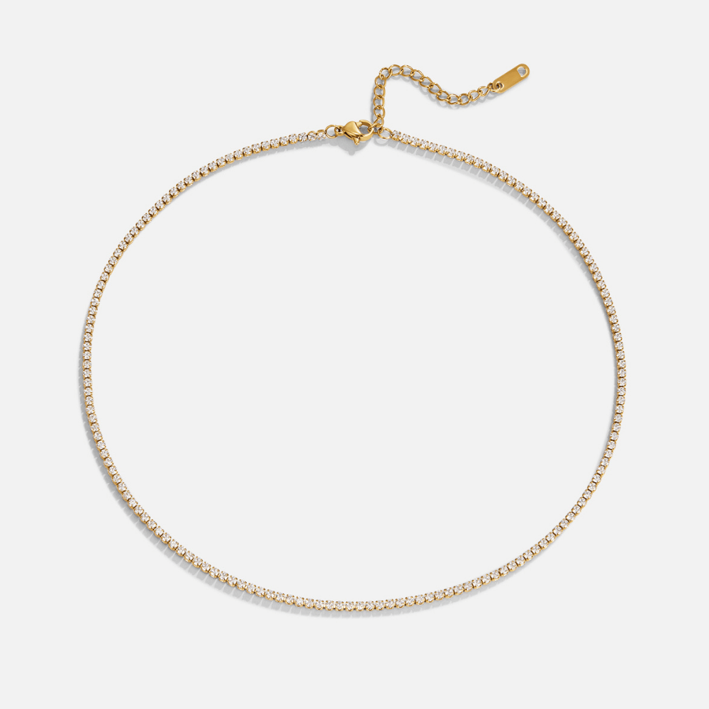 Cordelia Crystal-Set Gold-Tone Chain Necklace