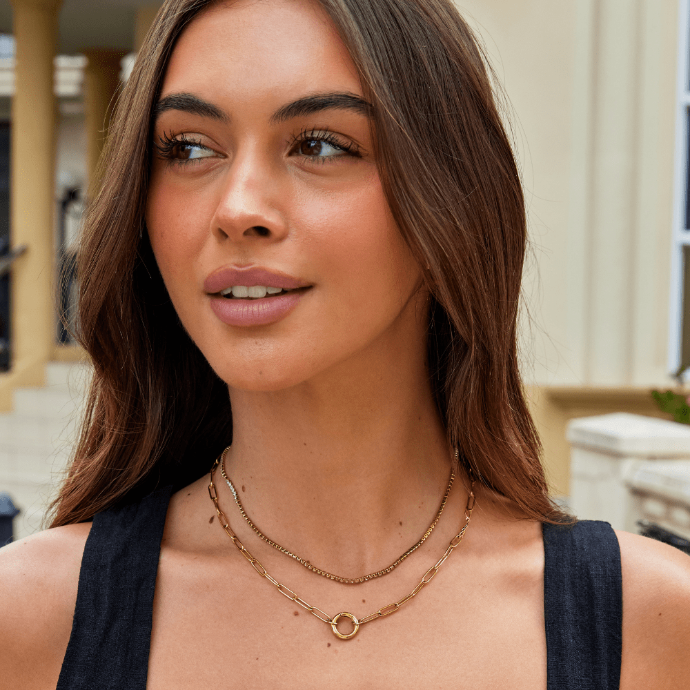 Cordelia Crystal-Set Gold-Tone Chain Necklace