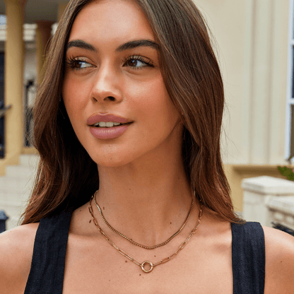 Cordelia Crystal-Set Gold-Tone Chain Necklace