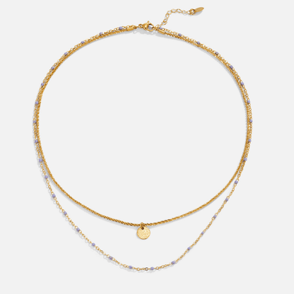 Lia Coin and Bead Gold-Tone Layer Necklace