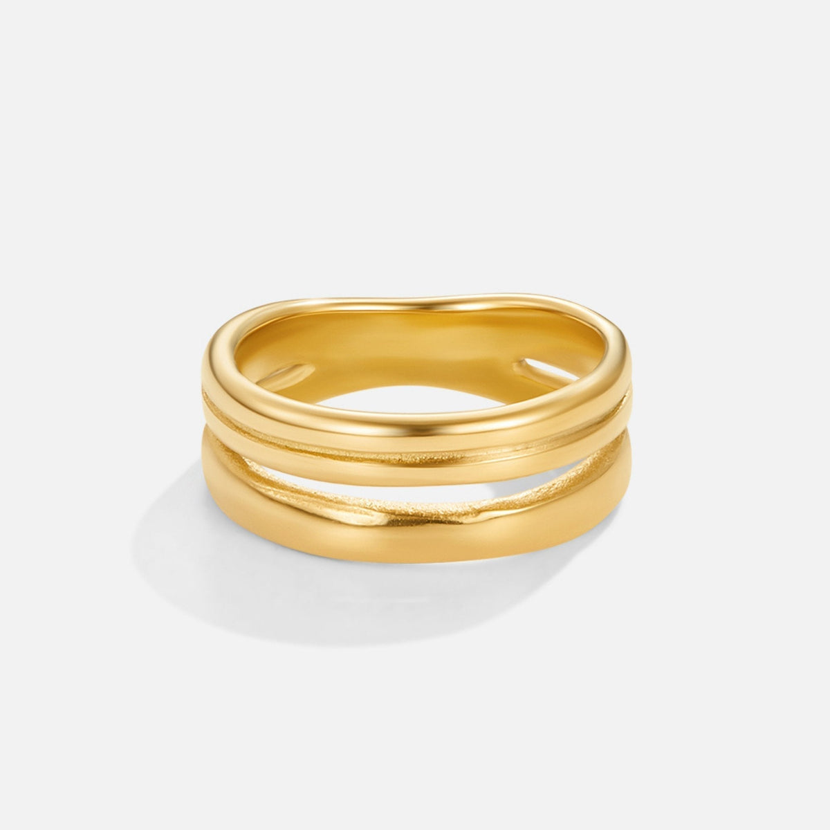 Lia Fine Gold-Tone Triple Band Layered Ring