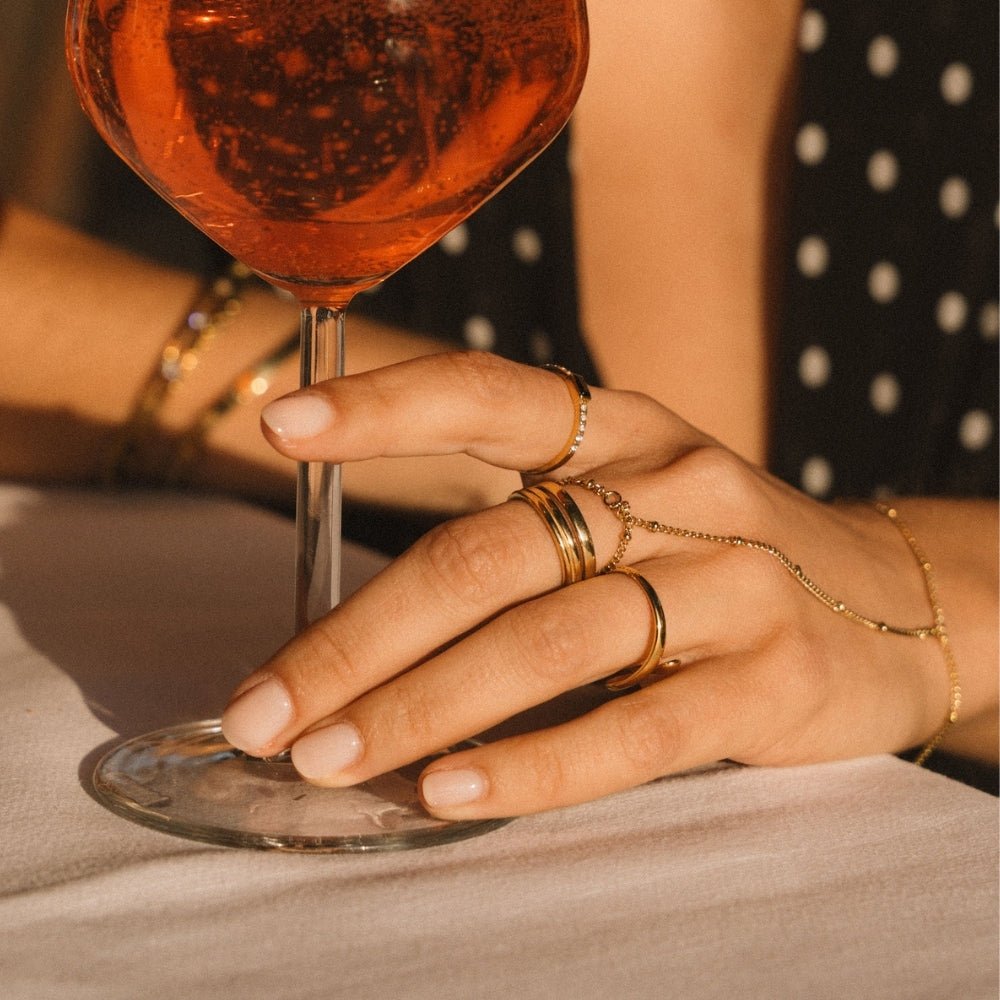 Lia Fine Gold-Tone Triple Band Layered Ring