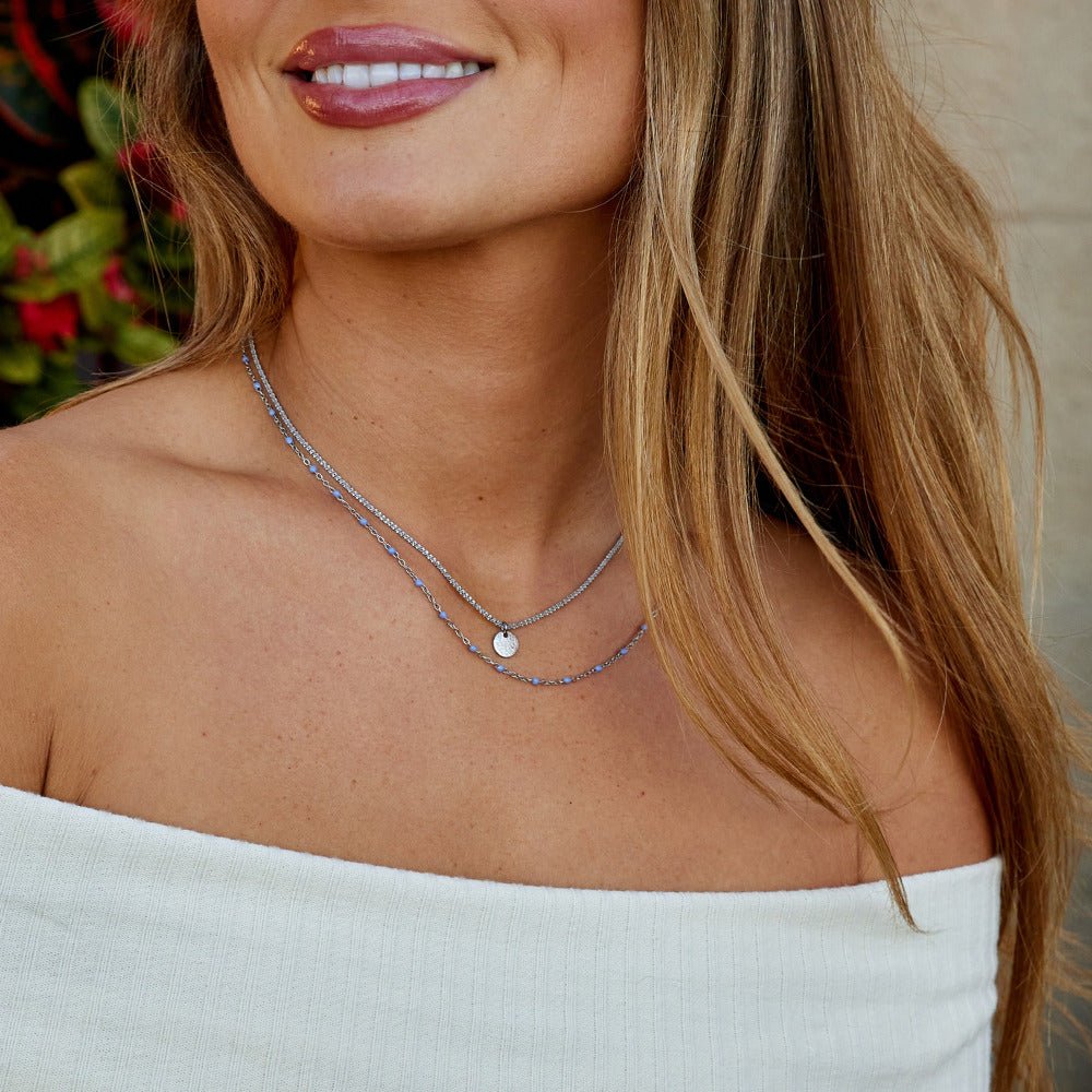 Lia Coin and Bead Silver-Tone Layer Necklace