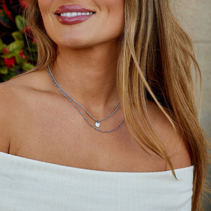 Lia Coin and Bead Silver-Tone Layer Necklace