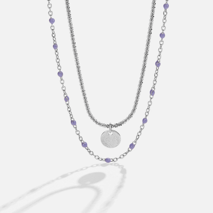 Lia Coin and Bead Silver-Tone Layer Necklace