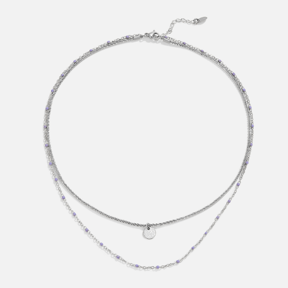 Lia Coin and Bead Silver-Tone Layer Necklace