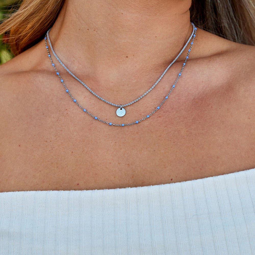 Lia Coin and Bead Silver-Tone Layer Necklace