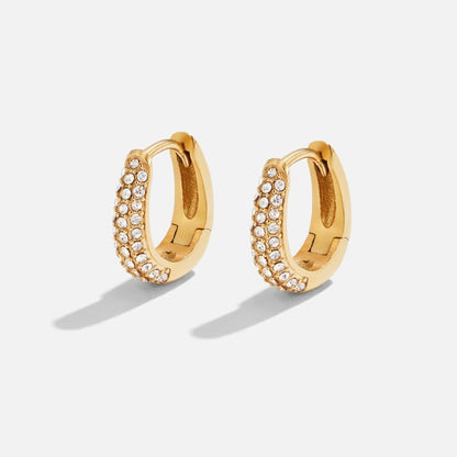 Lily Hoop Earrings Lined with Fine Crystal