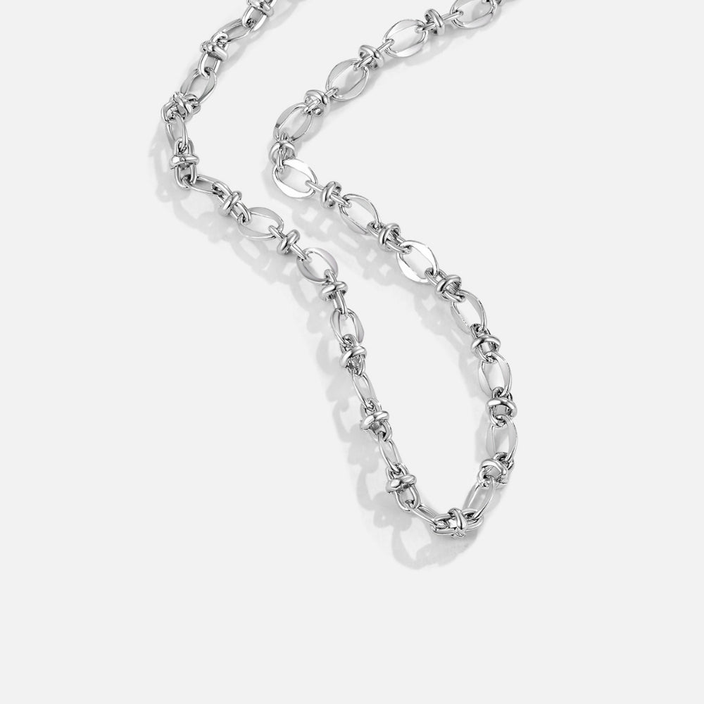 Fine Silver-Tone Flat Link Chain Necklace