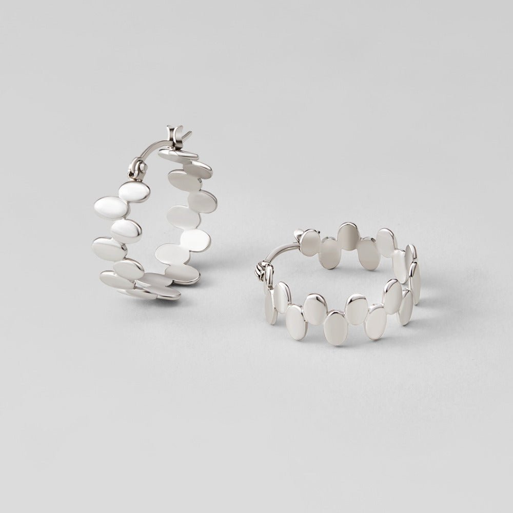 Chain-Link Silver-Tone Hoop Earrings