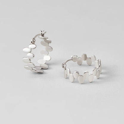 Chain-Link Silver-Tone Hoop Earrings