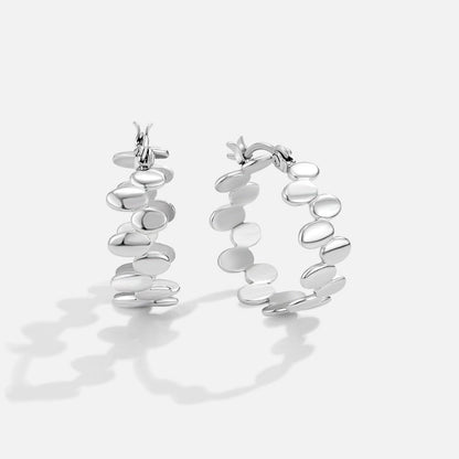 Chain-Link Silver-Tone Hoop Earrings