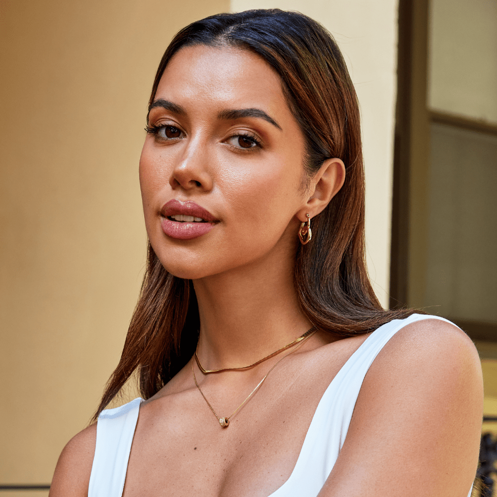 Lira Looped Heart Outline Slim Hoop Earrings