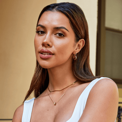 Lira Looped Heart Outline Slim Hoop Earrings