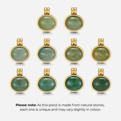 Liza Jade Green Stone Drop Fine Chain Necklace