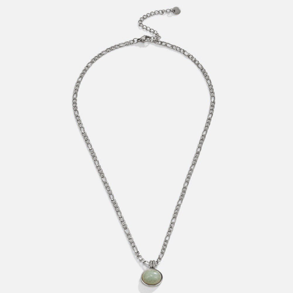 Liza Soft Green Silver-Tone Pendant Necklace