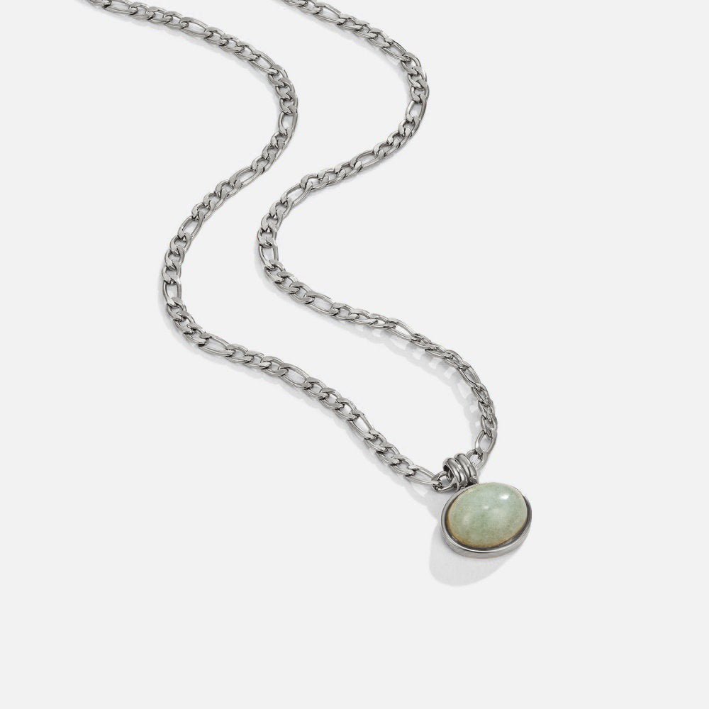 Liza Soft Green Silver-Tone Pendant Necklace