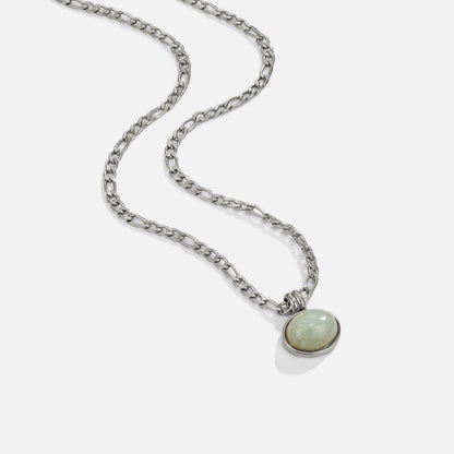 Liza Soft Green Silver-Tone Pendant Necklace