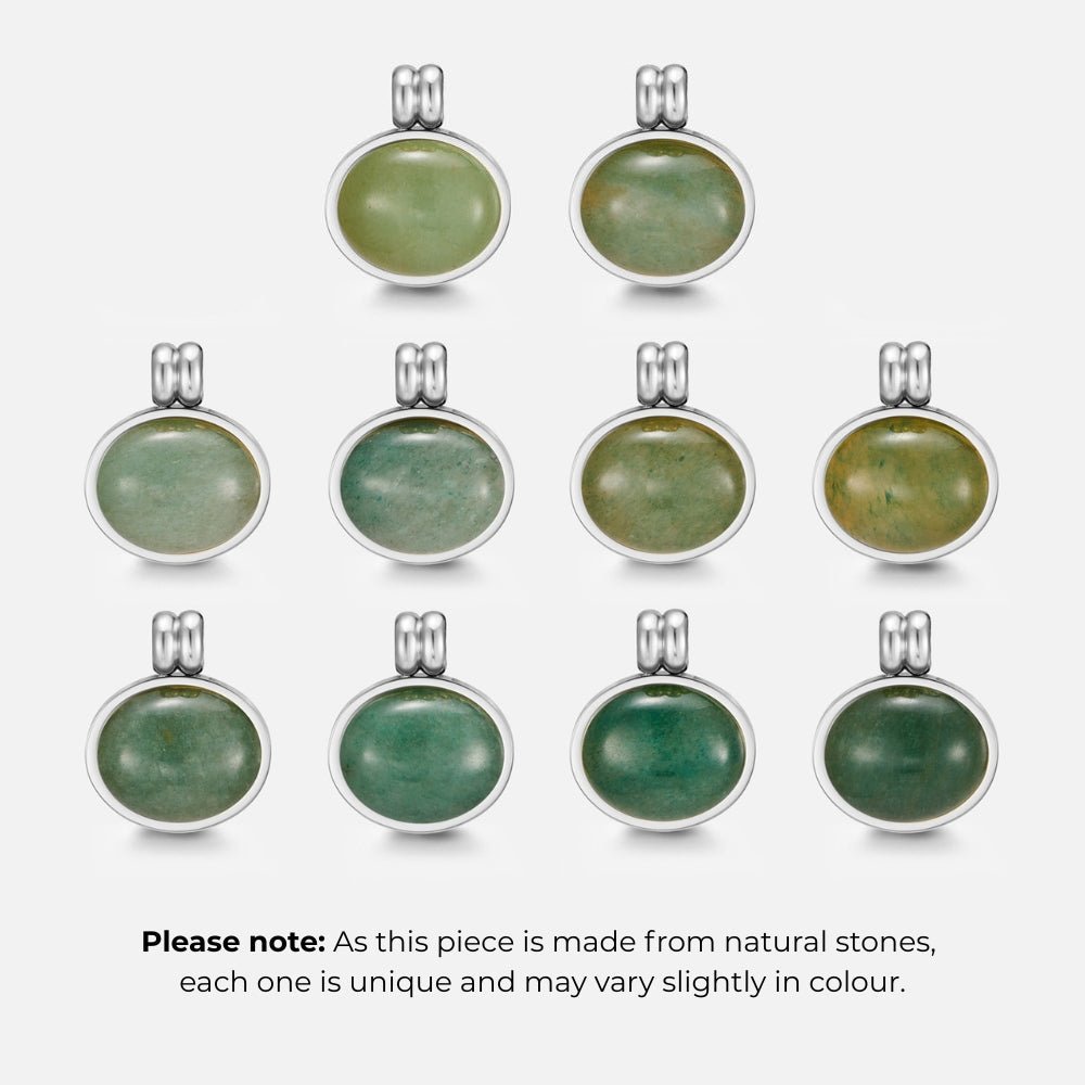 Liza Soft Green Silver-Tone Pendant Necklace