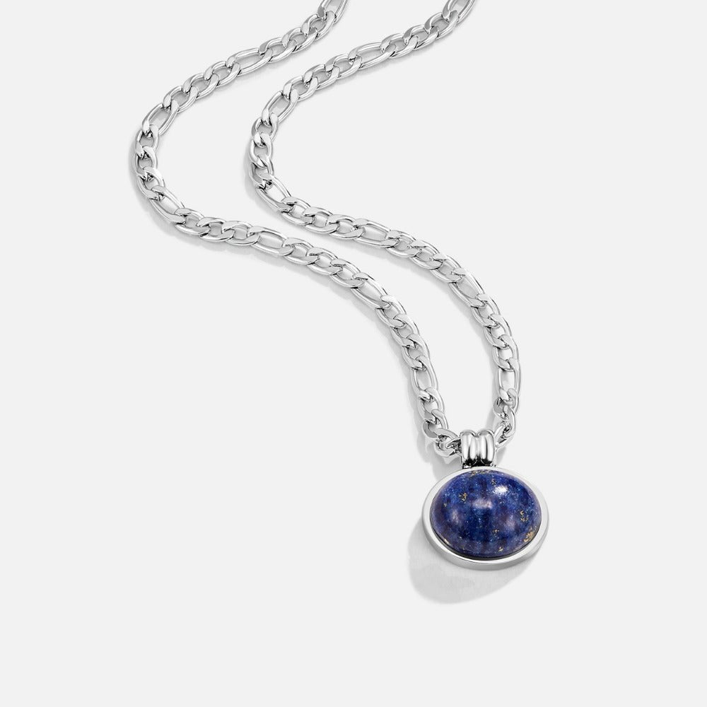 Liza Deep Blue Stone Silver-Tone Necklace