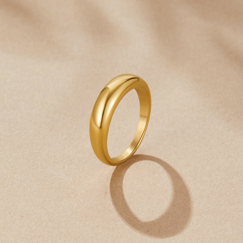 Lois Plain Polished Gold-Tone Band Ring