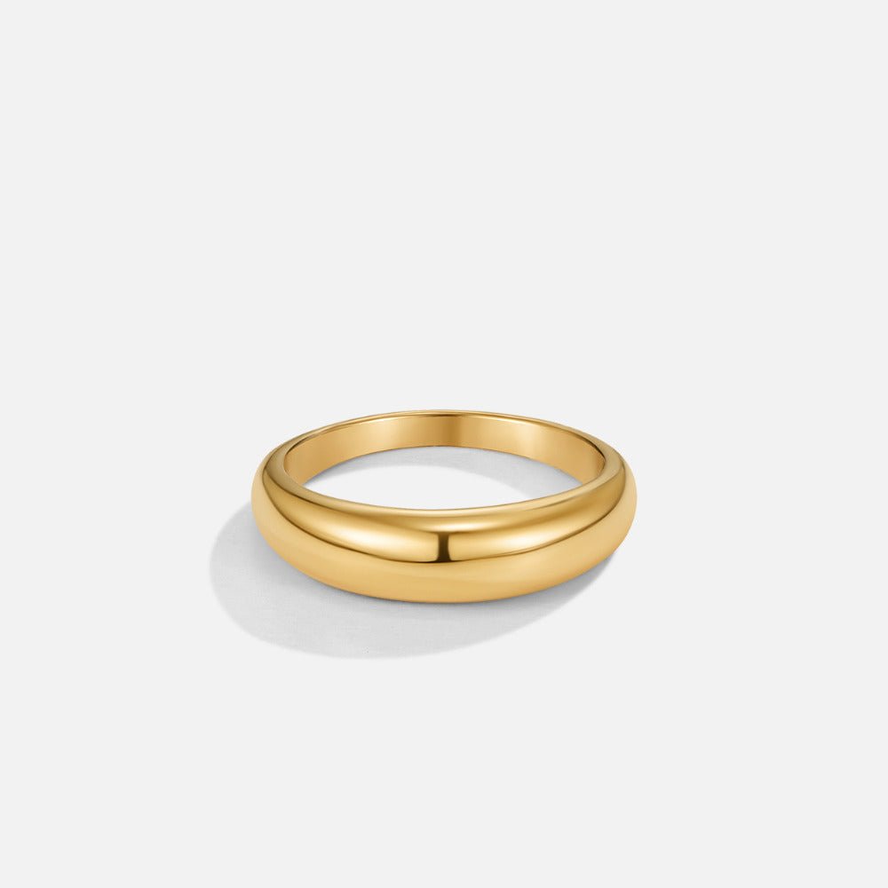 Lois Plain Polished Gold-Tone Band Ring