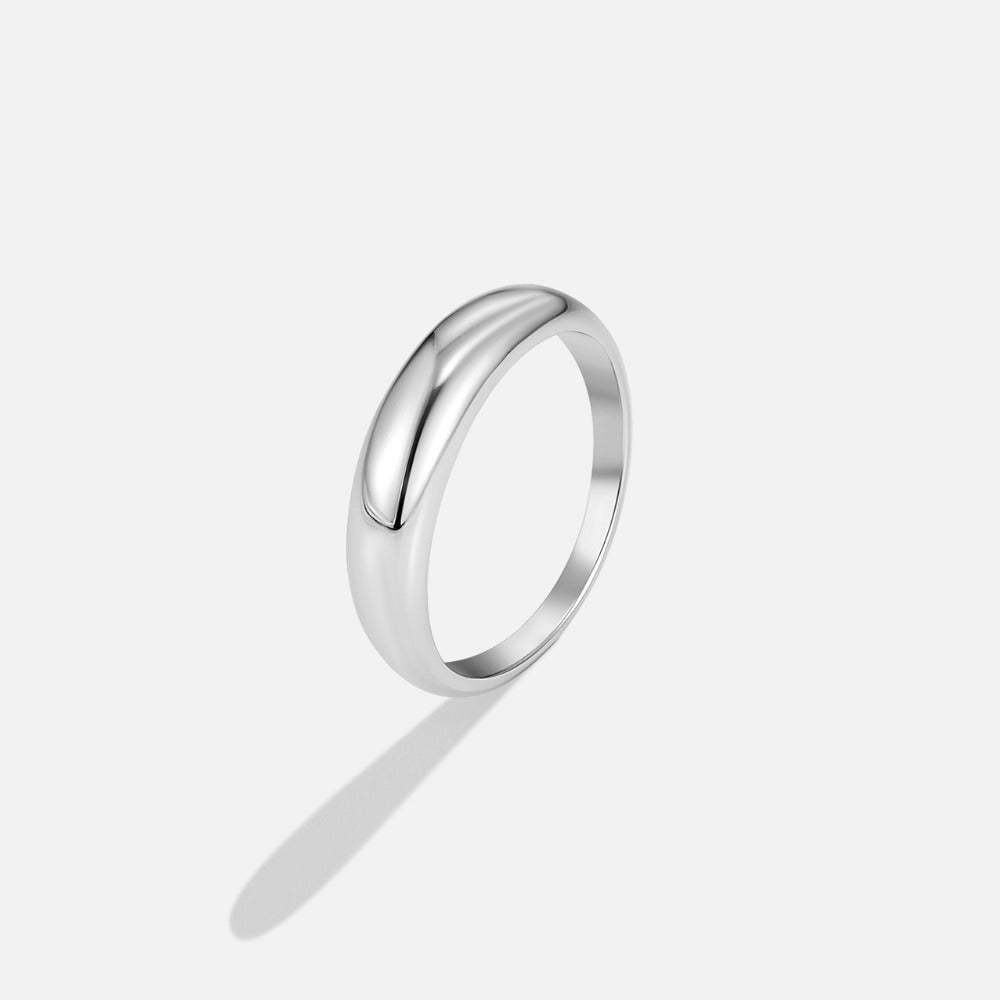 Lois Plain Silver-Tone Everyday Band Ring