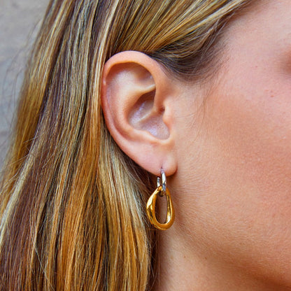 Lola Softly Layered Double Drop Hoop Earrings