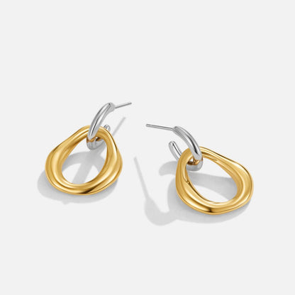 Lola Softly Layered Double Drop Hoop Earrings