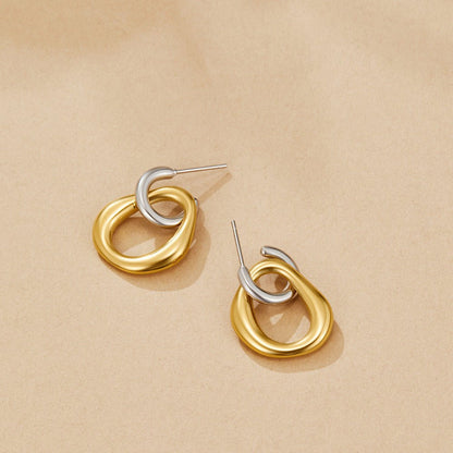 Lola Softly Layered Double Drop Hoop Earrings