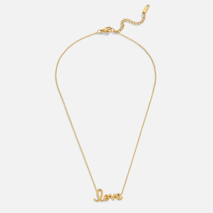 Script Love Word Pendant Chain Necklace