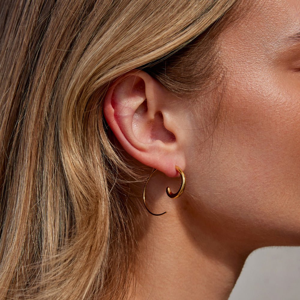 Luca Softly Coiled Spiral Twist Hoop Earrings