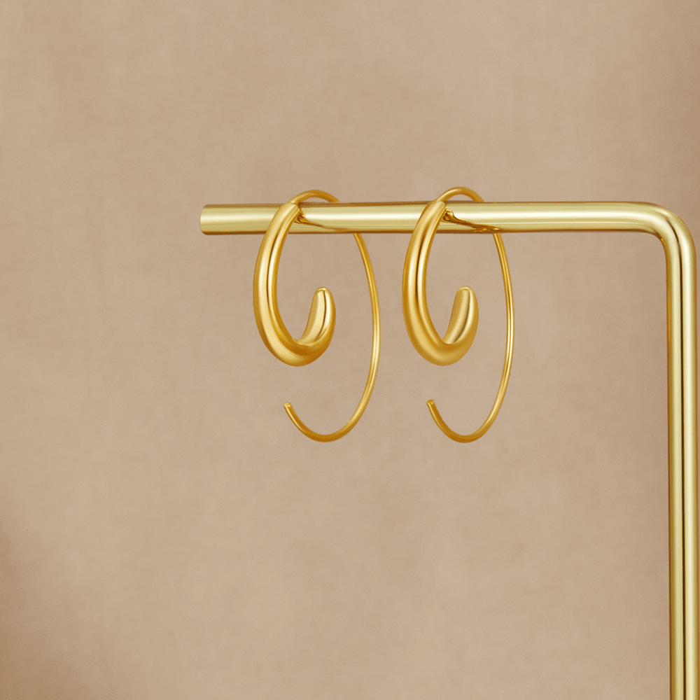 Luca Softly Coiled Spiral Twist Hoop Earrings