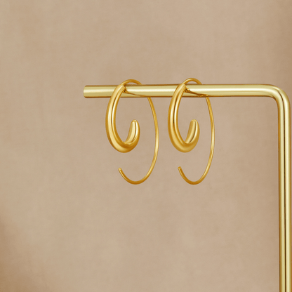 Luca Softly Coiled Spiral Twist Hoop Earrings